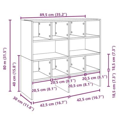 Schoenenrekken 2 st stapelbaar 89,5x30x40 cm sonoma eikenkleur