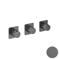 Hotbath Inbouw Douchekraan Gal Thermostaatkraan met 2 Stopkranen Geborsteld Gunmetal PVD - thumbnail