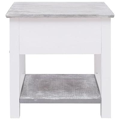 Bijzettafel 40x40x40 cm paulowniahout grijs Bijzettafel 40x40x40 cm paulowniahout grijs