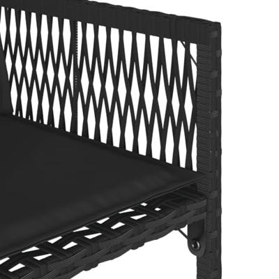 15-delige Tuinset met kussens poly rattan zwart - thumbnail
