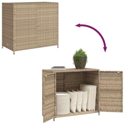 Tuinkast 83x45x76 cm poly rattan beige