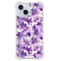 iPhone 13 shockproof hoesje - Floral violet - thumbnail