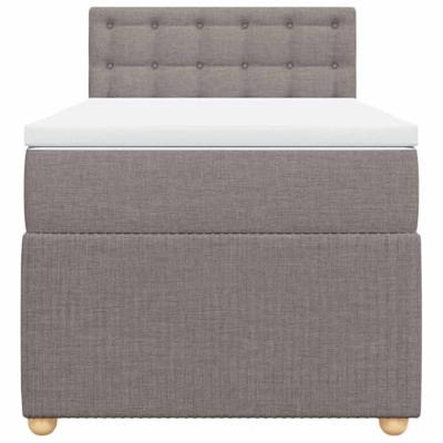 Boxspring met matras stof taupe 90x190 cm