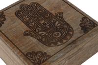 Doos-Juwelenkistje Home ESPRIT Natuurlijk Mangohout 18 x 18 x 9 cm (2 Onderdelen) - thumbnail