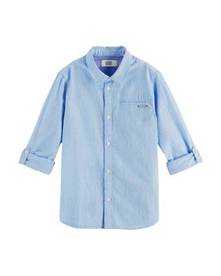 Classic yarn-dyed stripe long sleeve shirt