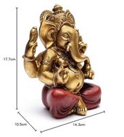 Goudkleurig Ganesha Beeld - Polyresin - 458 gram - uit China - thumbnail