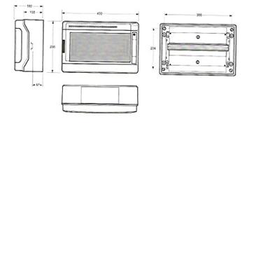 Groepenkast leeg 1 rij met deur + dinrail IP65 - 4517688