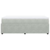 Boxspring met matras fluweel lichtgrijs 140x190 cm - thumbnail