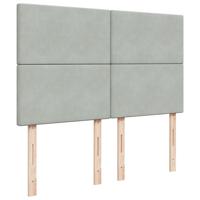 Boxspring met matras fluweel lichtgrijs 140x190 cm - thumbnail