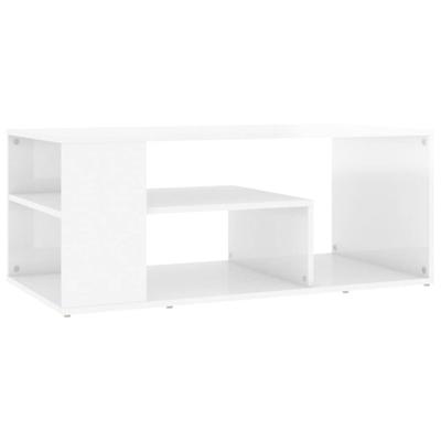 Salontafel 100x50x40 cm spaanplaat hoogglans wit