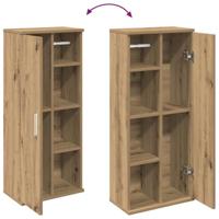 Badkamerkast met rolhouder 39x22x90 cm artisanaal eikenkleur - thumbnail
