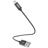 Hama Oplaadkabel USB-A - Lightning 0,2 M Nylon Zwart - thumbnail