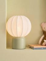 Tafellamp in bolvorm met metalen voet saliegroen - thumbnail