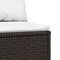 Tuinmiddenbank met kussens poly rattan bruin - thumbnail