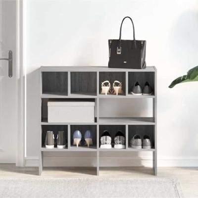 VidaXL Schoenenrekken 2 st stapelbaar 89,5x30x40 cm grijs sonoma eiken VidaXL Schoenenrekken 2 st stapelbaar 89,5x30x40 cm grijs sonoma eiken