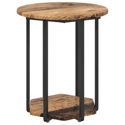 Bijzettafelset 2 pcs Oud hout en Zwart 50 x 50 x 50.5 cm