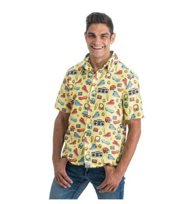 Gele 90&apos;s Blouse met Icoontjes