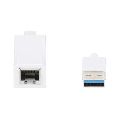 Manhattan USB 3.0 naar Gigabit Ethernet-adapter 10/100/1000 Mbit/s Gigabit Ethernet USB 3.0 wit 506847