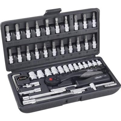 VIGOR dopsleutel set "v2414n" socket wrench sets 1/4"