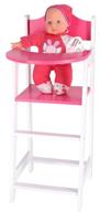 My Beautiful Dollsroom Houten Poppenstoel Roze/Wit - thumbnail