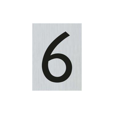 Bord Alulook Cijfer 6 - 44x60 mm zelfklevend.
