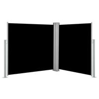 Windscherm uittrekbaar 100x600 cm zwart - thumbnail