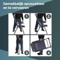 Tuinstoel Aluminium met Hoge Rugleuning Antraciet Set van 2 stuks - thumbnail