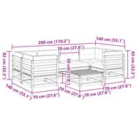 7-delige Loungeset met kussens massief grenenhout - thumbnail