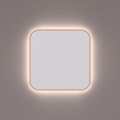 Toiletspiegel Hipp Design SPM T06 Rechthoek 35x35 cm Met Afgeronde Hoeken En Verlichting Koper