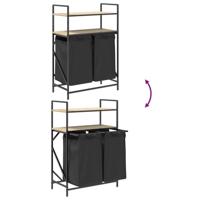 Wasmand 2 vakken met planken sonoma eikenkleurig - thumbnail