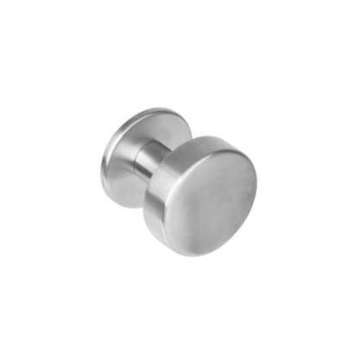 Knop rond plat op rozet rvs geborst. Knop rond plat op rozet rvs geborst.