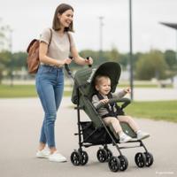 HAUCK - Kinderwagen - Fold N Care - 4 wielen - Olijfgroen - thumbnail