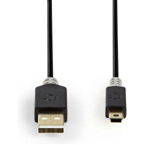 Kabel USB 2.0 | A male - Mini 5-pins male | 2,0 m | Antraciet