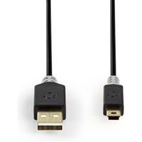 Kabel USB 2.0 | A male - Mini 5-pins male | 2,0 m | Antraciet - thumbnail