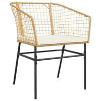 3-delige Tuinset met kussens poly rattan glas bruin - thumbnail