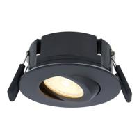 Napels LED inbouwspot Extra Plat (39mm) - 360° Kantelbaar - 8 Watt 570 Lumen - Dimbaar - IP65 - Zwart - thumbnail