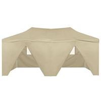 Partytent met 4 zijwanden inklapbaar 3x6 m staal crme - thumbnail