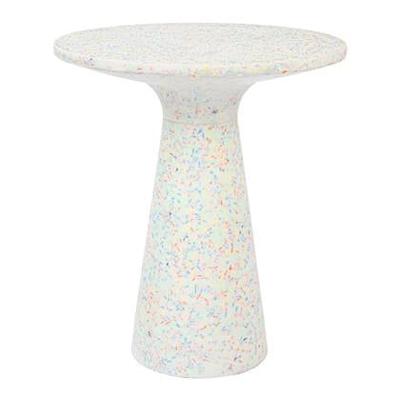 Zuiver Ronde Bijzettafel 'Victoria' Terrazzo, 45cm hoog, kleur Wit