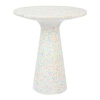 Zuiver Ronde Bijzettafel 'Victoria' Terrazzo, 45cm hoog, kleur Wit - thumbnail