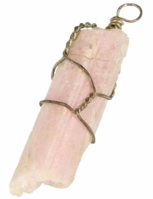 Ruwe Edelsteen Hanger Toermalijn Roze Wire Ruwe Edelsteen Hanger Toermalijn Roze Wire