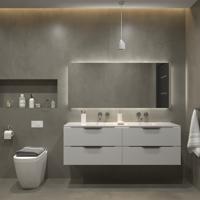 Badkamermeubelset Gliss Design Hera Mat Zwart 140cm 4 Laden Hoogglans Wit (Keuze Wastafel) - thumbnail