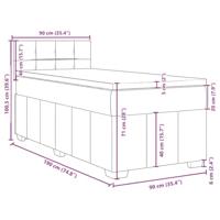 Boxspring met matras stof lichtgrijs 90x190 cm - thumbnail