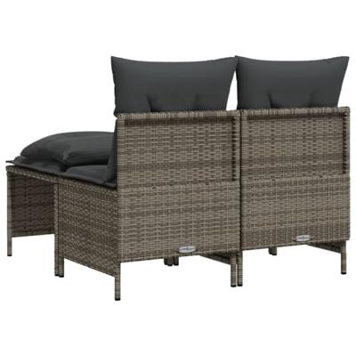 4-delige Loungeset met kussens poly rattan grijs 4-delige Loungeset met kussens poly rattan grijs