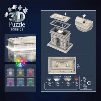 Iconics 3D Puzzel - Verlichte Arc de Triomphe