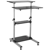 LogiLink Zit-sta-bureau In hoogte verstelbaar, Met wieltjes Hoogte: 93.8 tot 1.378 m (b x d) 70 cm x 70.5 cm Zilver BP0070 BP0070 - thumbnail