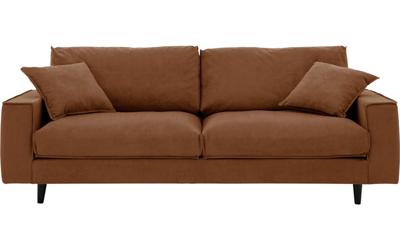 Goossens Bank Jonas cognac, stof, 3,5-zits, urban industrieel