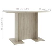Eettafel 110x60x75 cm bewerkt hout sonoma eikenkleurig - thumbnail