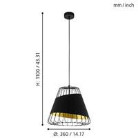 Eglo Design draadhanglampAustell zwart Ø 36cm - 49446 - thumbnail