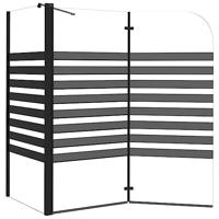 VidaXL Badwand gestreept 120x68x130 cm gehard glas - thumbnail