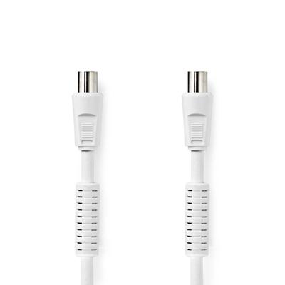 Nedis Coaxkabel | IEC (Coax) Male | IEC (Coax) Female | Vernikkeld | 120 dB | 75 Ohm | Viervoudig Afgeschermd | 1.00 m | Rond | PVC | Wit | Label - Nedis Coaxkabel | IEC (Coax) Male | IEC (Coax) Female | Vernikkeld | 120 dB | 75 Ohm | Viervoudig Afgeschermd | 1.00 m | Rond | PVC | Wit | Label -